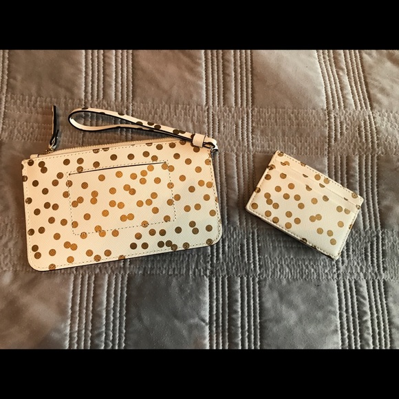 Kate spade Ivory w gold wristlet and card holder - Picture 4 of 8
